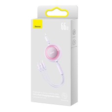 Baseus Bright Mirror 3, USB 3-in-1 cable for micro USB / USB-C / Lightning 66W / 2A 1.1m (Purple)