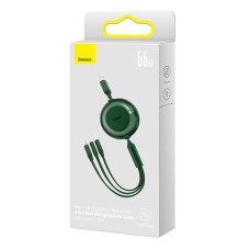 Baseus Bright Mirror 3, USB 3-in-1 cable for micro USB / USB-C / Lightning 66W / 2A 1.1m (Green)