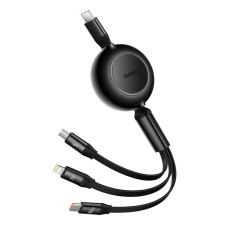 Baseus Bright Mirror 4, USB-C 3-in-1 cable for micro USB / USB-C / Lightning 100W / 3.5A 1.1m (Black) Baseus Bright Mirror 4, USB-C 3-in-1 cable for micro USB / USB-C / Lightning 100W / 3.5A 1.1m (Black)
