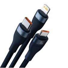 3in1 USB cable Baseus Flash Series 2, USB-C + micro USB + Lightning, 100W, 1.2m (blue) 3in1 USB cable Baseus Flash Series 2, USB-C + micro USB + Lightning, 100W, 1.2m (blue)
