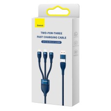 3in1 USB cable Baseus Flash Series 2, USB-C + micro USB + Lightning, 100W, 1.2m (blue) 3in1 USB cable Baseus Flash Series 2, USB-C + micro USB + Lightning, 100W, 1.2m (blue)