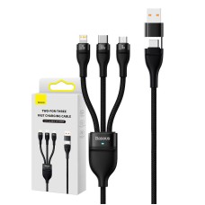 3in1 USB cable Baseus Flash Series 2, USB-C + micro USB + Lightning, 100W, 1.2m (black) 3in1 USB cable Baseus Flash Series 2, USB-C + micro USB + Lightning, 100W, 1.2m (black)
