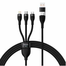 3in1 USB cable Baseus Flash Series 2, USB-C + micro USB + Lightning, 100W, 1.2m (black) 3in1 USB cable Baseus Flash Series 2, USB-C + micro USB + Lightning, 100W, 1.2m (black)