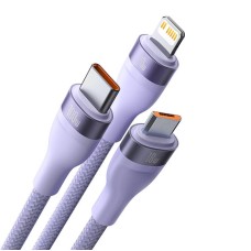 3in1 USB cable Baseus Flash Series 2, USB-C + micro USB + Lightning, 100W, 1.2m (purple) 3in1 USB cable Baseus Flash Series 2, USB-C + micro USB + Lightning, 100W, 1.2m (purple)