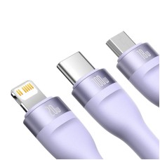 3in1 USB cable Baseus Flash Series 2, USB-C + micro USB + Lightning, 100W, 1.2m (purple) 3in1 USB cable Baseus Flash Series 2, USB-C + micro USB + Lightning, 100W, 1.2m (purple)