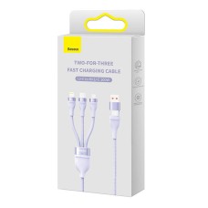 3in1 USB cable Baseus Flash Series 2, USB-C + micro USB + Lightning, 100W, 1.2m (purple) 3in1 USB cable Baseus Flash Series 2, USB-C + micro USB + Lightning, 100W, 1.2m (purple)