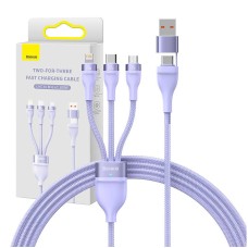 3in1 USB cable Baseus Flash Series 2, USB-C + micro USB + Lightning, 100W, 1.2m (purple) 3in1 USB cable Baseus Flash Series 2, USB-C + micro USB + Lightning, 100W, 1.2m (purple)
