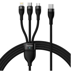 3in1 USB cable Baseus Flash Series 2, USB-C + micro USB + Lightning, 100W, 1.5m (black) 3in1 USB cable Baseus Flash Series 2, USB-C + micro USB + Lightning, 100W, 1.5m (black)