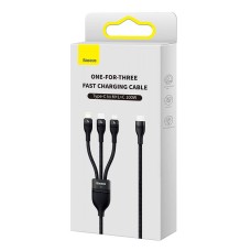 3in1 USB cable Baseus Flash Series 2, USB-C + micro USB + Lightning, 100W, 1.5m (black) 3in1 USB cable Baseus Flash Series 2, USB-C + micro USB + Lightning, 100W, 1.5m (black)