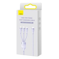 3in1 USB cable Baseus Flash Series 2, USB-C + micro USB + Lightning, 100W, 1.5m (purple) 3in1 USB cable Baseus Flash Series 2, USB-C + micro USB + Lightning, 100W, 1.5m (purple)