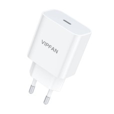 Wall charger VFAN E04, USB-C, 20W, QC 3.0 + Lightning cable (white) Wall charger VFAN E04, USB-C, 20W, QC 3.0 + Lightning cable (white)