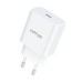 Wall charger VFAN E04, USB-C, 20W, QC 3.0 + Lightning cable (white)