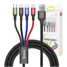 Baseus Fast USB cable 4in1 USB-C / 2x Lightning / Micro 3,5A 1,2m - black Baseus Fast USB cable 4in1 USB-C / 2x Lightning / Micro 3,5A 1,2m - black