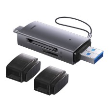 Baseus Lite Series SD/TF memory card reader, USB + USB-C (gray) Baseus Lite Series SD/TF memory card reader, USB + USB-C (gray)