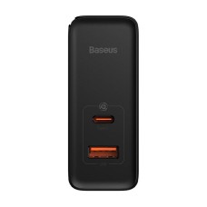 Wall charger Baseus GaN USB-C + USB, 100W + 1m cable (black) Wall charger Baseus GaN USB-C + USB, 100W + 1m cable (black)