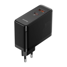 Wall charger Baseus GaN USB-C + USB, 100W + 1m cable (black) Wall charger Baseus GaN USB-C + USB, 100W + 1m cable (black)