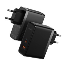 Wall charger Baseus GaN USB-C + USB, 100W + 1m cable (black) Wall charger Baseus GaN USB-C + USB, 100W + 1m cable (black)