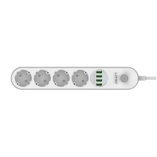 Power strip with 4 AC sockets, 4x USB, LDNIO SE4432, 2m (white) Power strip with 4 AC sockets, 4x USB, LDNIO SE4432, 2m (white)