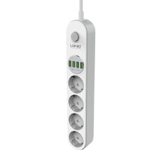 Power strip with 4 AC sockets, 4x USB, LDNIO SE4432, 2m (white) Power strip with 4 AC sockets, 4x USB, LDNIO SE4432, 2m (white)