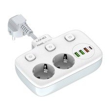 Power strip with 2 AC sockets, 3x USB, USB-C, LDNIO SE2435, 2500W (white) Power strip with 2 AC sockets, 3x USB, USB-C, LDNIO SE2435, 2500W (white)