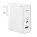 Wall charger Baseus GaN5 Pro USB-C + USB, 100W + 1m cable (white)