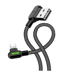 Angle USB Lightning Cable Mcdodo CA-4671 LED, 1.2m (Black)