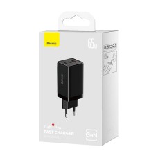 Wall charger Baseus GaN5 Pro 2xUSB-C + USB, 65W (black) Wall charger Baseus GaN5 Pro 2xUSB-C + USB, 65W (black)