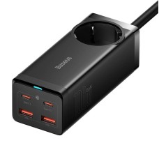 Baseus GaN3 Pro wall charger / powerstrip 2xUSB + 2xUSB-C + AC, 100W (black) Baseus GaN3 Pro wall charger / powerstrip 2xUSB + 2xUSB-C + AC, 100W (black)