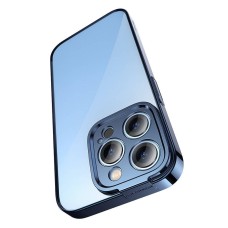Baseus Glitter Transparent Case and Tempered Glass set for iPhone 14 Pro Max (blue)
