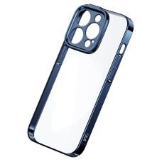 Baseus Glitter Transparent Case and Tempered Glass set for iPhone 14 Pro Max (blue)