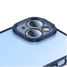 Baseus Glitter Transparent Case and Tempered Glass set for iPhone 14 Plus (blue)