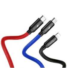 Baseus 3in1 Cable USB-C / Lightning / Micro 3,5A 0,3m (Black) Baseus 3in1 Cable USB-C / Lightning / Micro 3,5A 0,3m (Black)