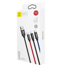 Baseus 3in1 Cable USB-C / Lightning / Micro 3,5A 0,3m (Black) Baseus 3in1 Cable USB-C / Lightning / Micro 3,5A 0,3m (Black)