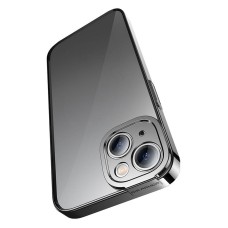 Baseus Glitter Transparent Case and Tempered Glass set for iPhone 14 Plus (black)
