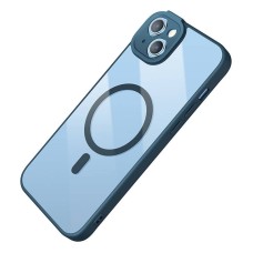 Baseus Frame Transparent Magnetic Case and Tempered Glass set for iPhone 14 Plus (blue)