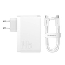 Wall charger Baseus GaN5 Pro 2xUSB-C + USB, 140W (white) Wall charger Baseus GaN5 Pro 2xUSB-C + USB, 140W (white)