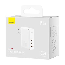 Wall charger Baseus GaN5 Pro 2xUSB-C + USB, 140W (white) Wall charger Baseus GaN5 Pro 2xUSB-C + USB, 140W (white)