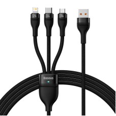 3in1 USB cable Baseus Flash II Series, USB-C + micro USB + Lightning, 66W, 1.2m (Black) 3in1 USB cable Baseus Flash II Series, USB-C + micro USB + Lightning, 66W, 1.2m (Black)