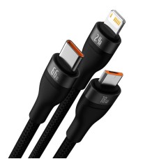 3in1 USB cable Baseus Flash II Series, USB-C + micro USB + Lightning, 66W, 1.2m (Black) 3in1 USB cable Baseus Flash II Series, USB-C + micro USB + Lightning, 66W, 1.2m (Black)