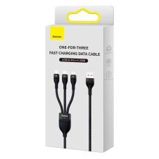 3in1 USB cable Baseus Flash II Series, USB-C + micro USB + Lightning, 66W, 1.2m (Black) 3in1 USB cable Baseus Flash II Series, USB-C + micro USB + Lightning, 66W, 1.2m (Black)
