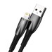 USB cable for Lightning Baseus Glimmer Series, 2.4A, 1m (Black)