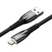 USB cable for Lightning Baseus Glimmer Series, 2.4A, 1m (Black)