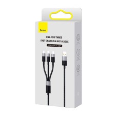 3in1 USB cable Baseus StarSpeed Series, USB-C + Micro + Lightning 3,5A, 1.2m (Black) 3in1 USB cable Baseus StarSpeed Series, USB-C + Micro + Lightning 3,5A, 1.2m (Black)