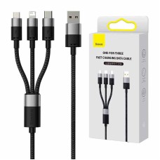 3in1 USB cable Baseus StarSpeed Series, USB-C + Micro + Lightning 3,5A, 1.2m (Black) 3in1 USB cable Baseus StarSpeed Series, USB-C + Micro + Lightning 3,5A, 1.2m (Black)
