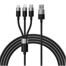 3in1 USB cable Baseus StarSpeed Series, USB-C + Micro + Lightning 3,5A, 1.2m (Black) 3in1 USB cable Baseus StarSpeed Series, USB-C + Micro + Lightning 3,5A, 1.2m (Black)
