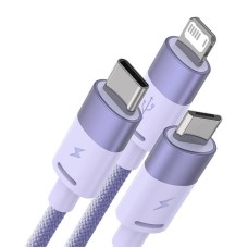 3in1 USB cable Baseus StarSpeed Series, USB-C + Micro + Lightning 3,5A, 1.2m (Purple)