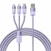 3in1 USB cable Baseus StarSpeed Series, USB-C + Micro + Lightning 3,5A, 1.2m (Purple)