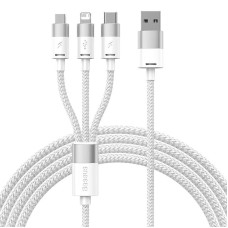 3in1 USB cable Baseus StarSpeed Series, USB-C + Micro + Lightning 3,5A, 1.2m (White) 3in1 USB cable Baseus StarSpeed Series, USB-C + Micro + Lightning 3,5A, 1.2m (White)