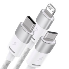 3in1 USB cable Baseus StarSpeed Series, USB-C + Micro + Lightning 3,5A, 1.2m (White) 3in1 USB cable Baseus StarSpeed Series, USB-C + Micro + Lightning 3,5A, 1.2m (White)