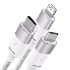 3in1 USB cable Baseus StarSpeed Series, USB-C + Micro + Lightning 3,5A, 1.2m (White) 3in1 USB cable Baseus StarSpeed Series, USB-C + Micro + Lightning 3,5A, 1.2m (White)